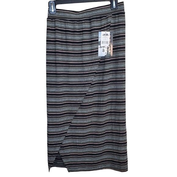NEW Kavu Veda Striped Pencil Skirt Womens Size XS Wrap Midi Length Stretch Rayon - Picture 2 of 8